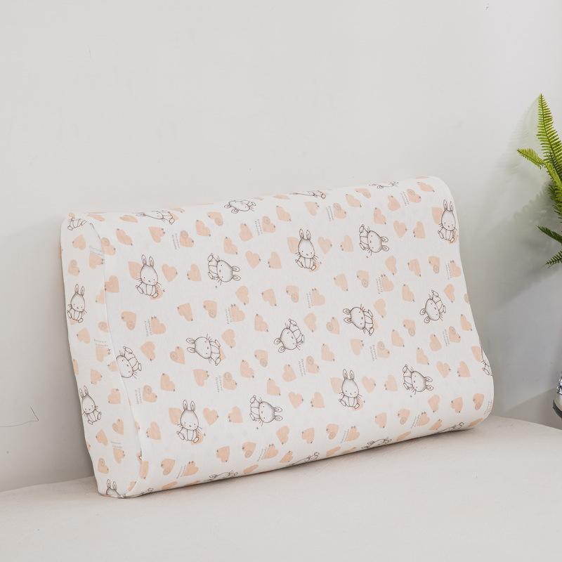 Natural Children Latex Pillow Soft Cotton Cartoon Kids Neck Support Gift For Toddler Preschool Baby Bedding