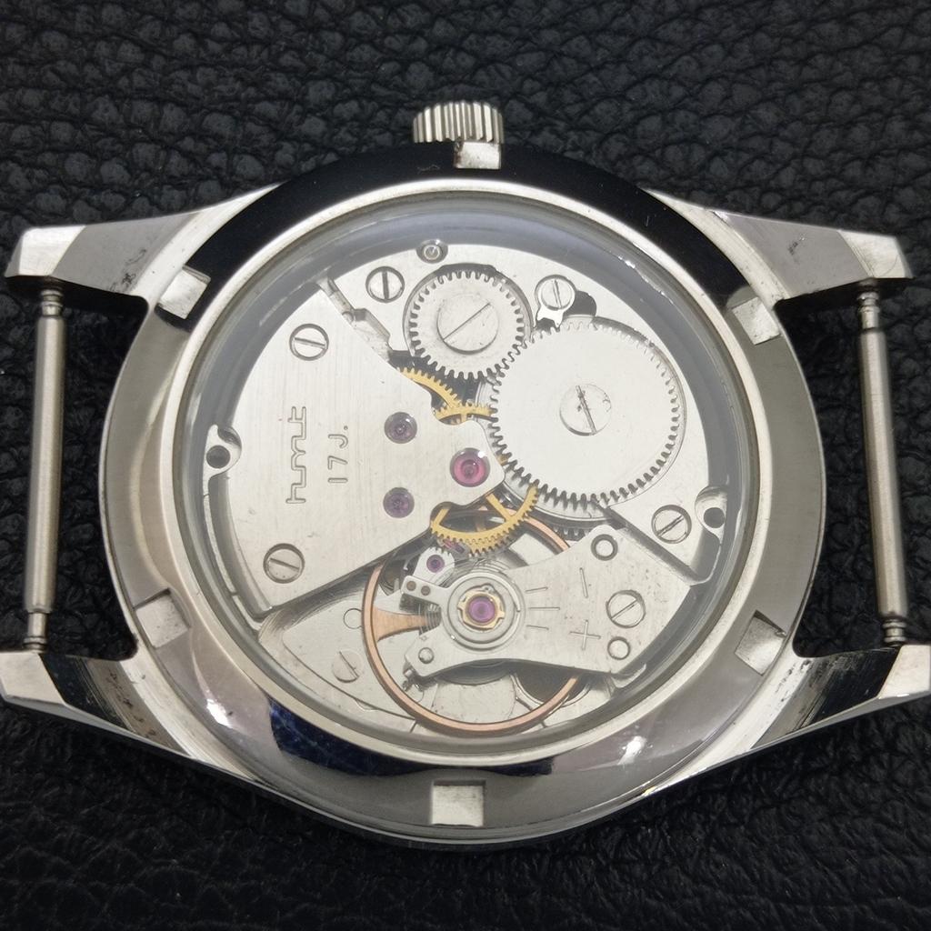 VINTAGE HMT JANATA HAND-WINDING INDIAN MENS YELLOW COLOR DIAL WATCH a702053-5 R208-a702053