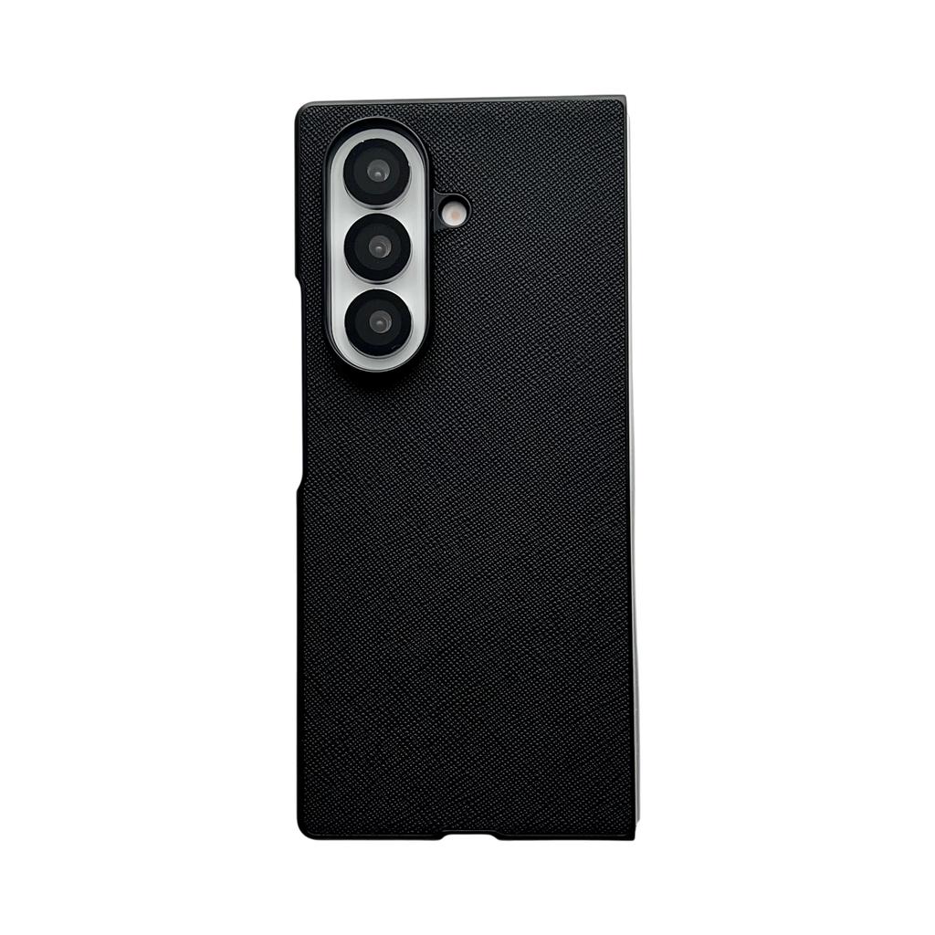 Luxury Business Sle Prom Leather Phone Case for Samsung Galaxy Fold 7 6 5 4 3 High Quality Carbon Fiber Shockproof TPU Protect Cover