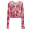 Damen gestreiftes T-Shirt & Jeans mit Strasssteinen und weitem Bein Zweiteiliges Set