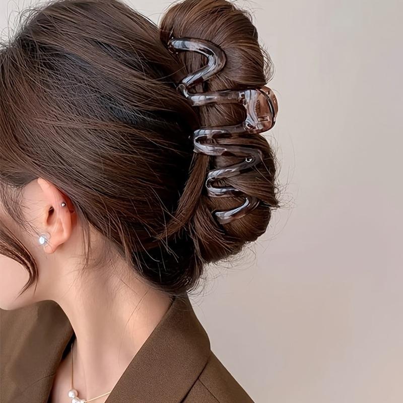 3PCS Wave hair clip headpiece cream colored back of the head, shark clip hairstyle for girls, new hair clip design
