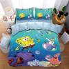 Anime-Themed SquarePants Design Bedding, 3D Digital Print Patrick Star, All-Season Polyester Quilt Cover & 1/2 Pillowcases