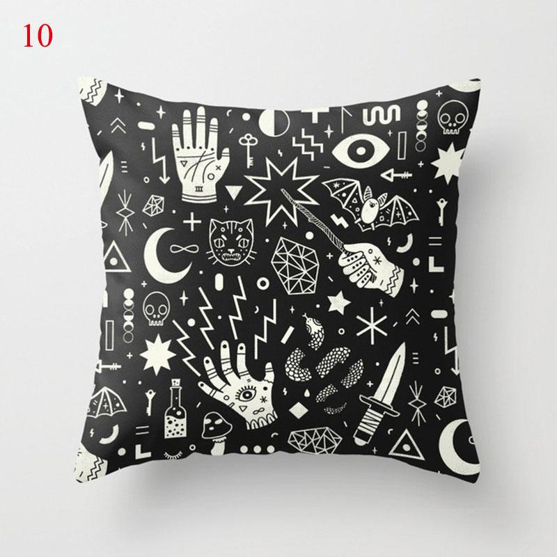 Halloween Skull Bat Pumpkin Print Cushion Cover Home Living Room Sofa Car Decoration Pillow 45 * 45Cm