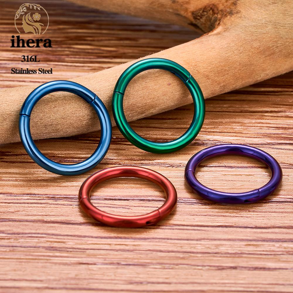 1/10PCS Stainless Steel Round Small Nose Ring Hoop 16G 18G 20G Hinged Segment Tragus Septum Cartilage Piercing Body Jewelry