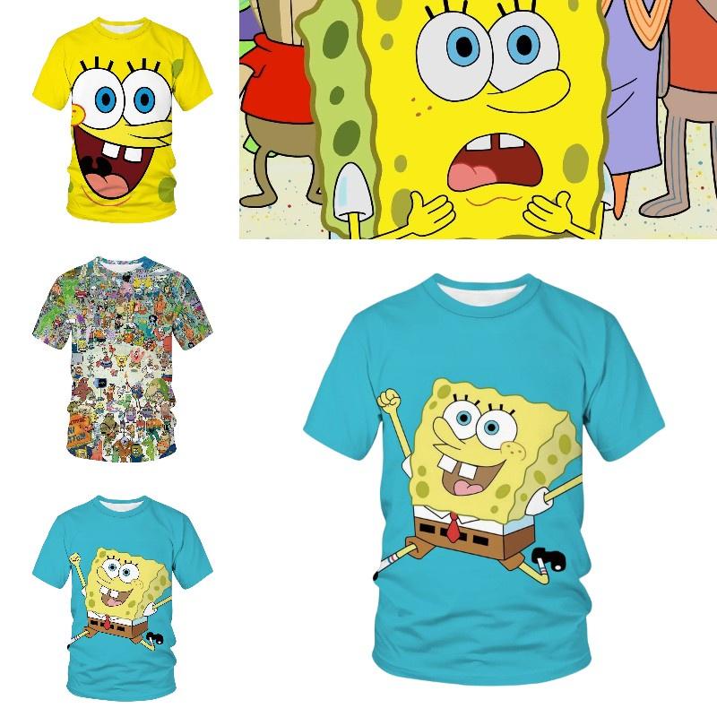 Cute 3d Spongebob Squarepants Cartoon T-shirt For Boys And Girls