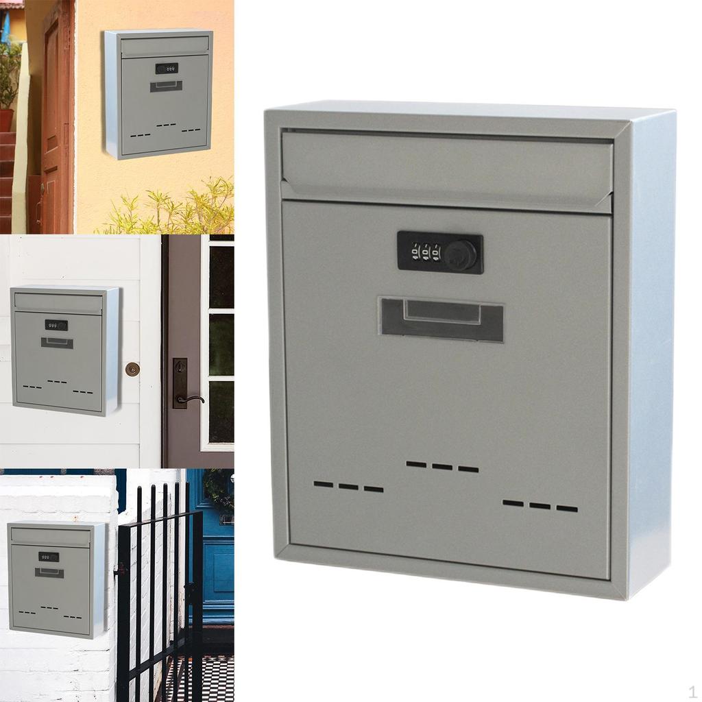 Metal Mailbox W/ Letterbox Rainproof Drop Box Iron Retro Style Mail for Townhouse Office