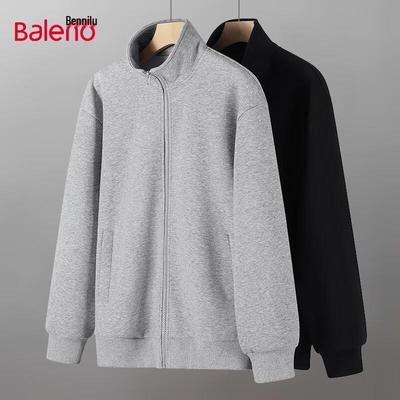 Baleno Herren Schwergewicht Stehkragen Strick Locker Sweatshirt