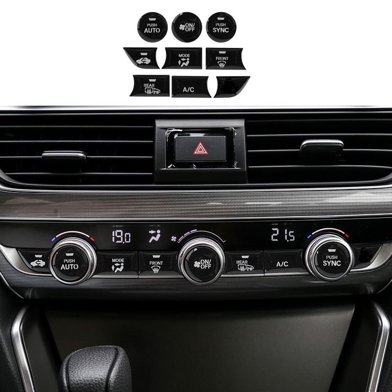 For Honda Accord 2018-2021 Glossy Black Central Control Switch Button Cover Trim