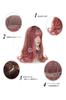 Fluffy Gradient Lolita Full Available In 3 Colors Long, Curls, Wig, Blunt, Heat-resistant, Parted, Wig, Stylish, Makeover, (pink & Red)