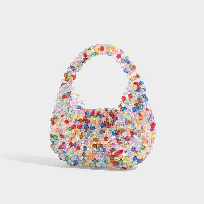 Luxurious Handmade Beaded Pearl Dumpling Crossbody Bag
