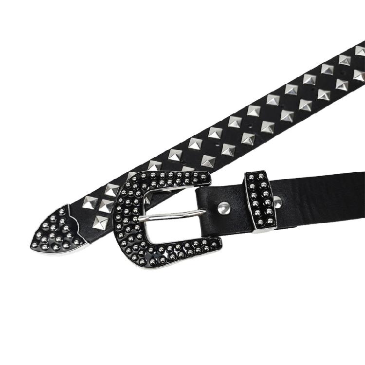 Popular Punk Styles Rivet Studded Belt PU Leather Waistband Adjustable and Great For Jeans Pants Various Occasion Outfit
