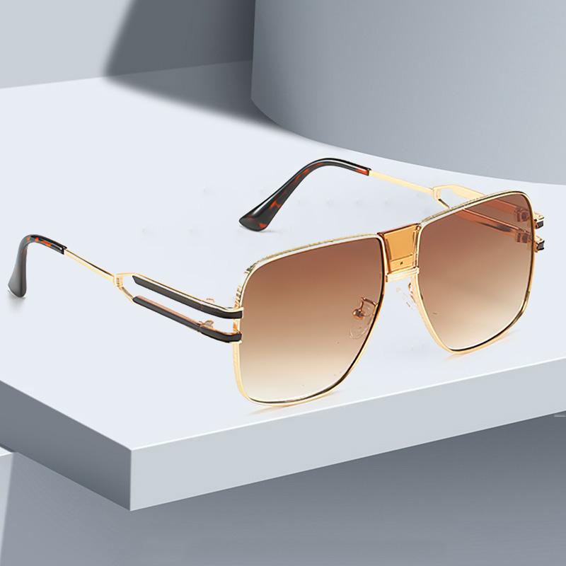 Fashionable High-End Oval Shaped Sunglasses For Women With Unique Golden Frame Delicate Frame Design Paired Women Sunglasses