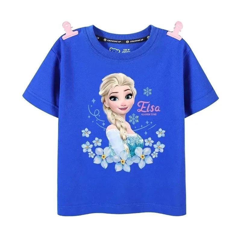 Kids T Shirt Frozen Elsa Princess Ariel Rapunzel Girls Summer Short Sleeve Little Girls 713Years Birthday Baby Children Gifts