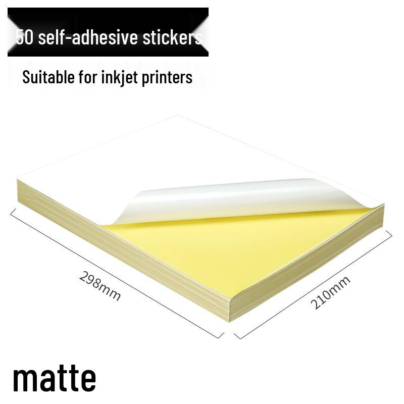 Самоклеящиеся глянцевые и матовые печатные наклейки формата А4 для лазерных принтеров.