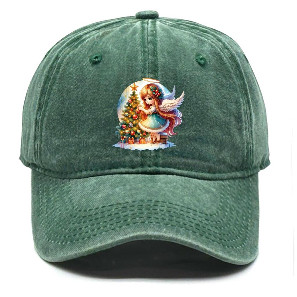 Angel Gift Print Snapback Baseball Cap, Trucker Hat Sunshade Fit Sun Visor Retro Adjustable Sun Hat