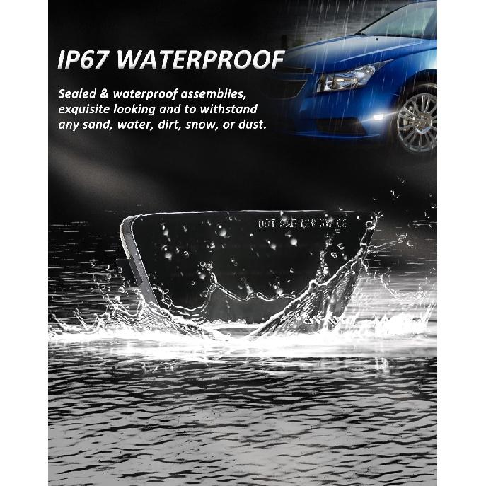 Bestview LED Side Marker Light Assembly, Front Bumper Lamps Compatible with Chevy Cruze 2011 2012 2013 2014 2015, Driver & Passenger Side, Smoked Len