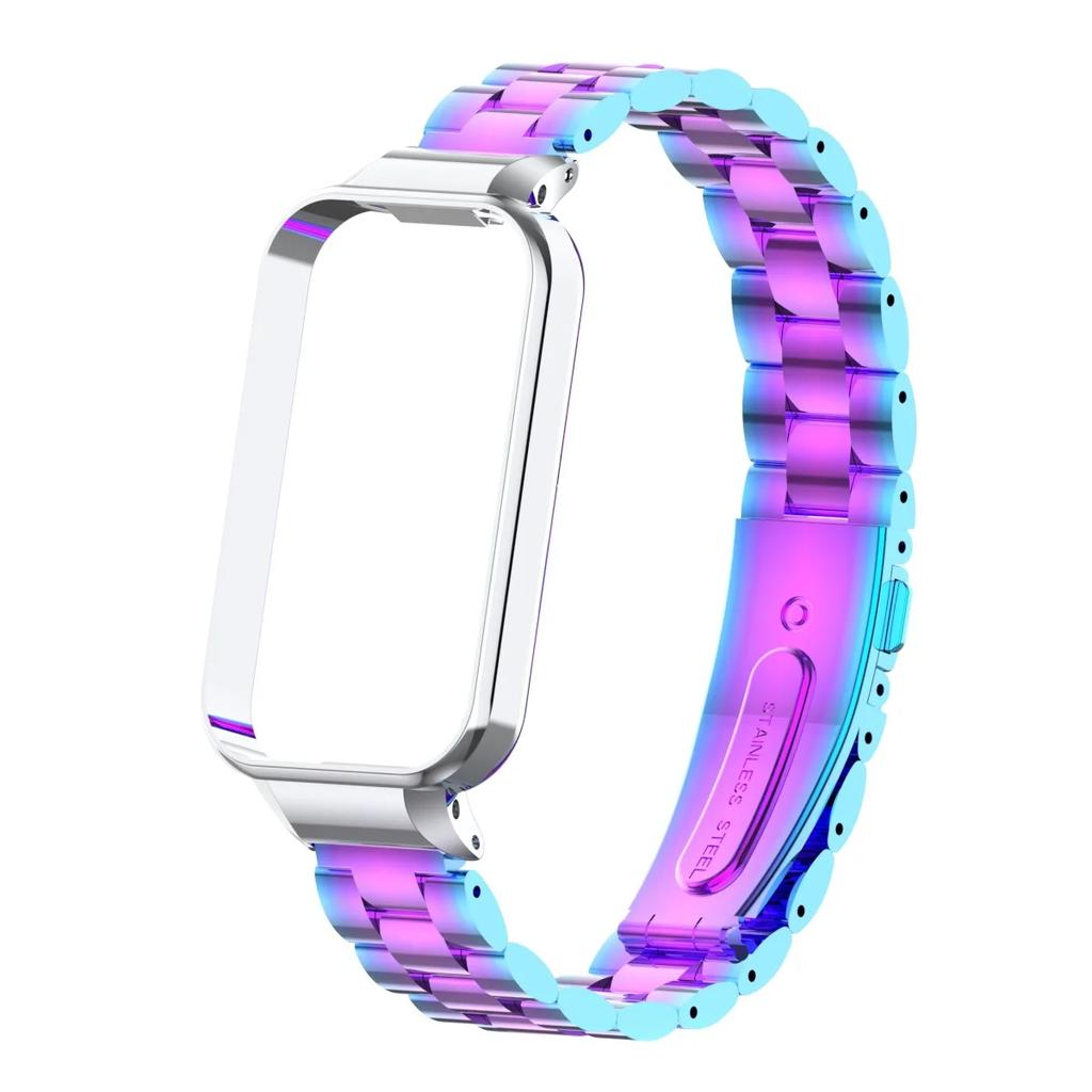 Strap for Xiaomi Mi Band 8 Active Bracelet for Redmi Smart Band 2 Stainless Steel Metal Watchband Mi Band 8 Active