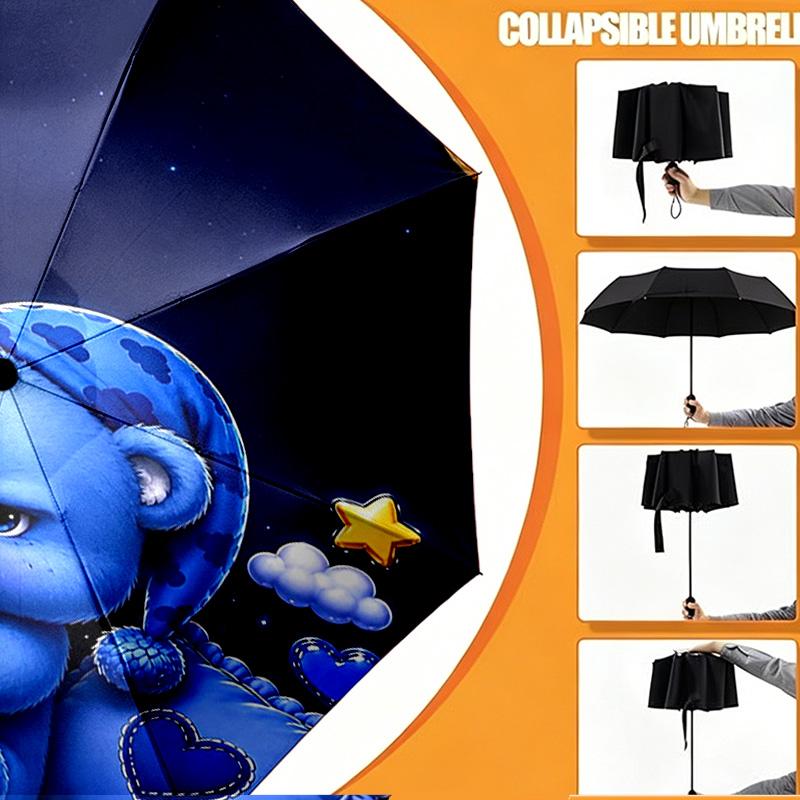 Care Bears Print Umbrella Automatic Opening/ Closing - Portable Foldable Design - Daily use for Travel/Outdoor - Gift for Birthday
