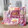 50th Anniversary Celebration Flannel Blanket-Soft and Suitable for Sofas,Beds,Offices,Travel,All Seasons,Great Gift for Holidays and Birthdays.