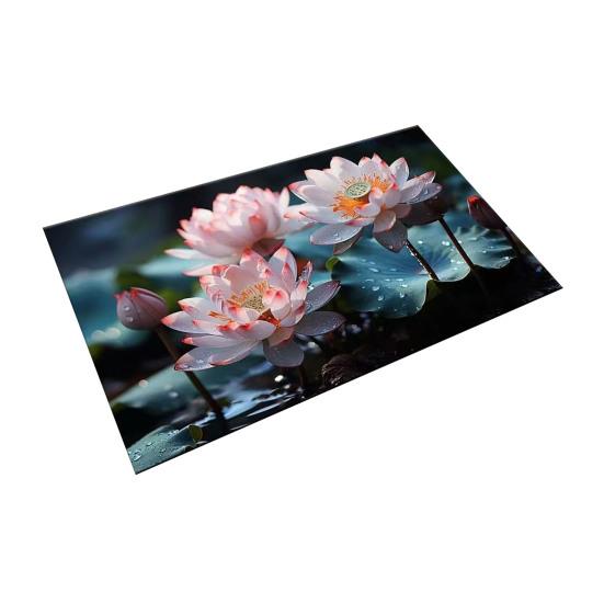 

3D Visual Flower Diatom Mud Floor Rug Realistic Floral Doormat Anti-Slip Absorbent Mat for Bedroom Kitchen Bathroom Sofa Coffee Table 40x60cm B