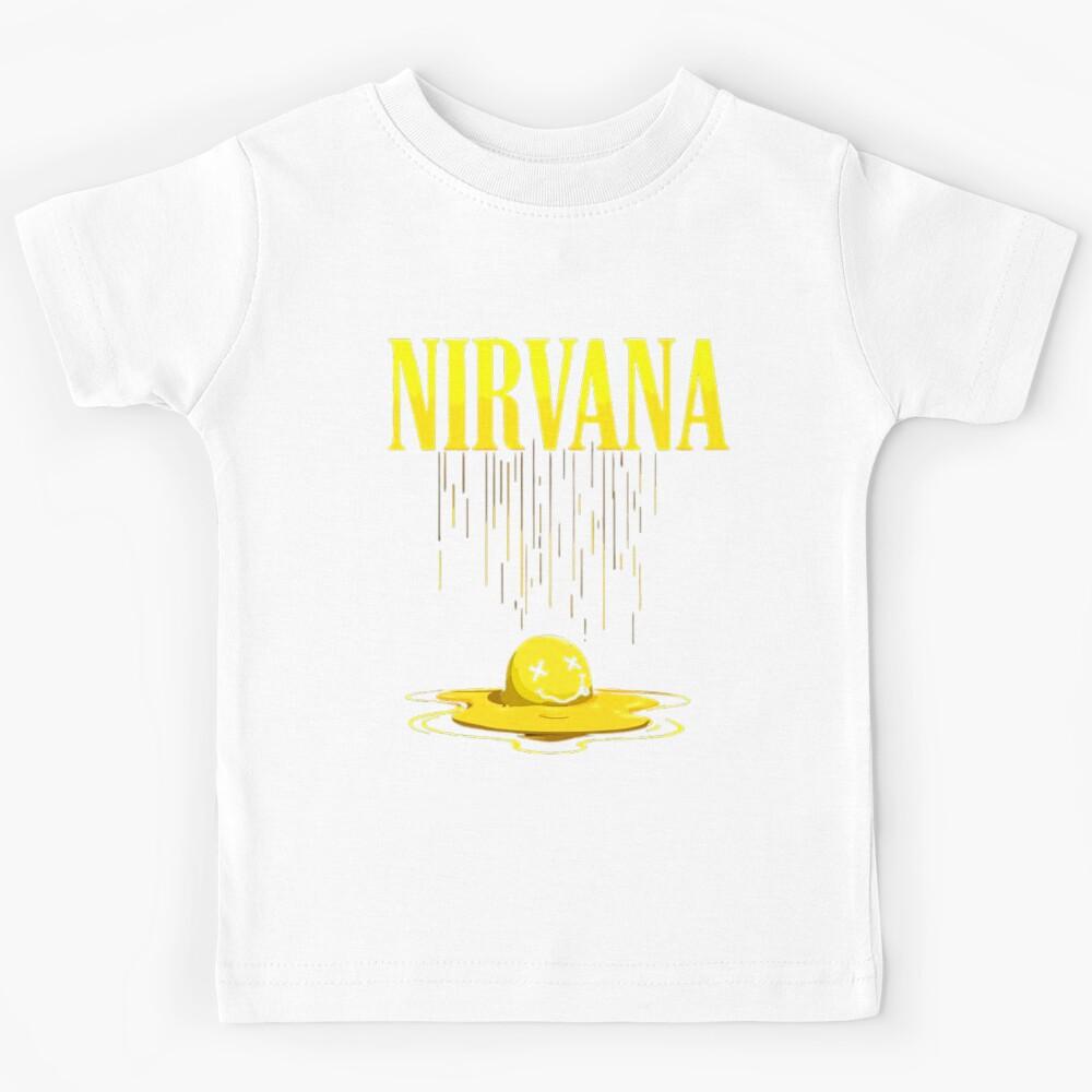 Nirvana Band Grunge Retro Yellow and Black Kids T-Shirt 110