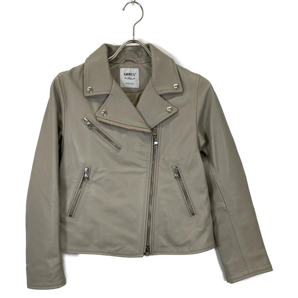 EMMETI Grey 22-207-08-110839 ANNABEL Double Rider Jacket In Lambskin Jacket 38 grayUsed