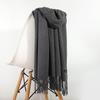Cashmere Scarf for Women Autumn and Winter Solid Color Tassel Warm Large Shawl Men's Scarf Imitation Cashmere Winter Scarf