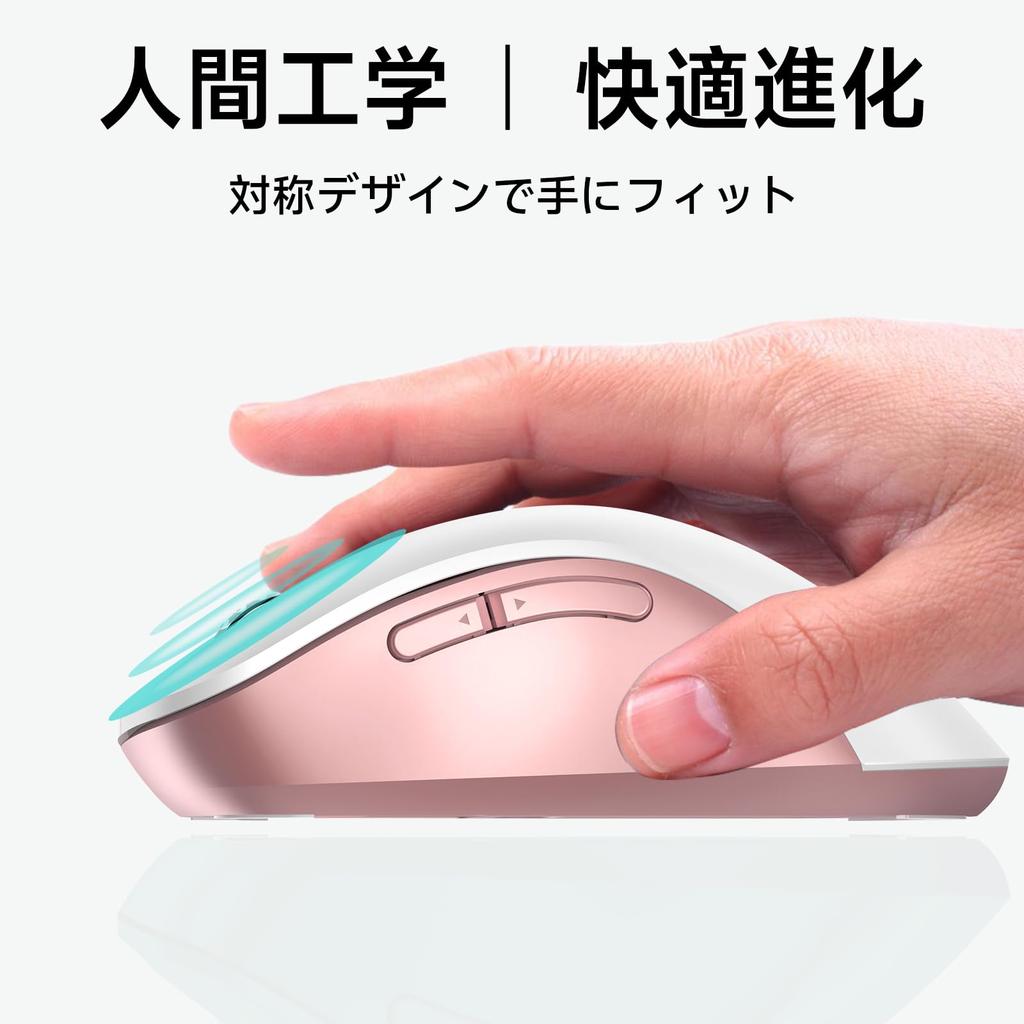 Memzuoix Wireless Mouse, 2.4GHz, Ergonomic Design, Long-Term Use, Fatigue-Free, 1400DPI High-Precision Optical Tracking, USB Receiver Included, 5 Butt