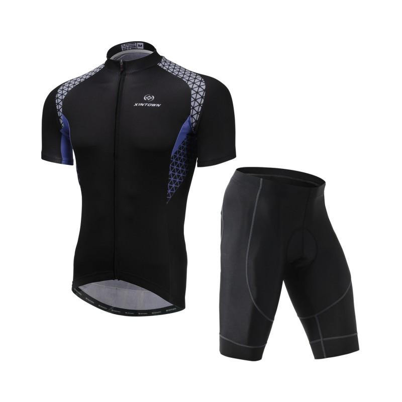 XINTOWN Mens Short Sleeve Cycling Jersey Set Breathable Clothing