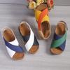 Women's Summer Cross-Border Platform Sandals - Plus Size, Open Toe, Thick Sole, Magic Tape Closure, European & American Style (Size 43)