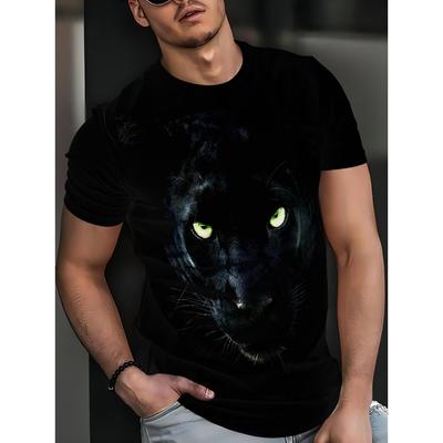 Tiger Leopard Muster T-Shirts Sommer Schwarze T-Shirts Männer Streetwear 3D Print T-Shirt Mode O Hals Kurzarm Tops