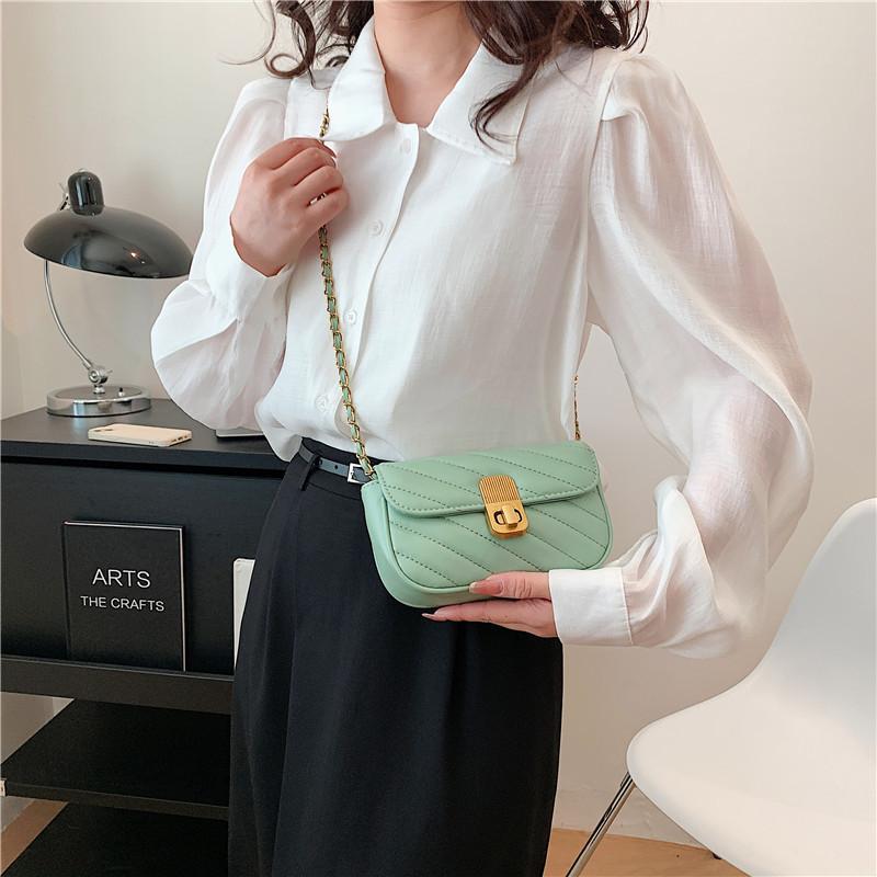 Fashionable Summer 2023 Pu Leather Square Flap Bag Stylish Chain Shoulder Bag