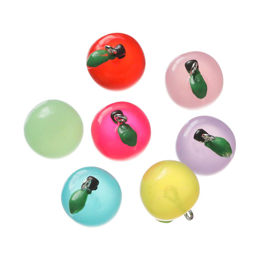 10Pcs Fashion Fruit Jelly Color Pendants Apple Resin Pendant for DIY Jewelry Making Earring Necklace Keychain Charms Supplies