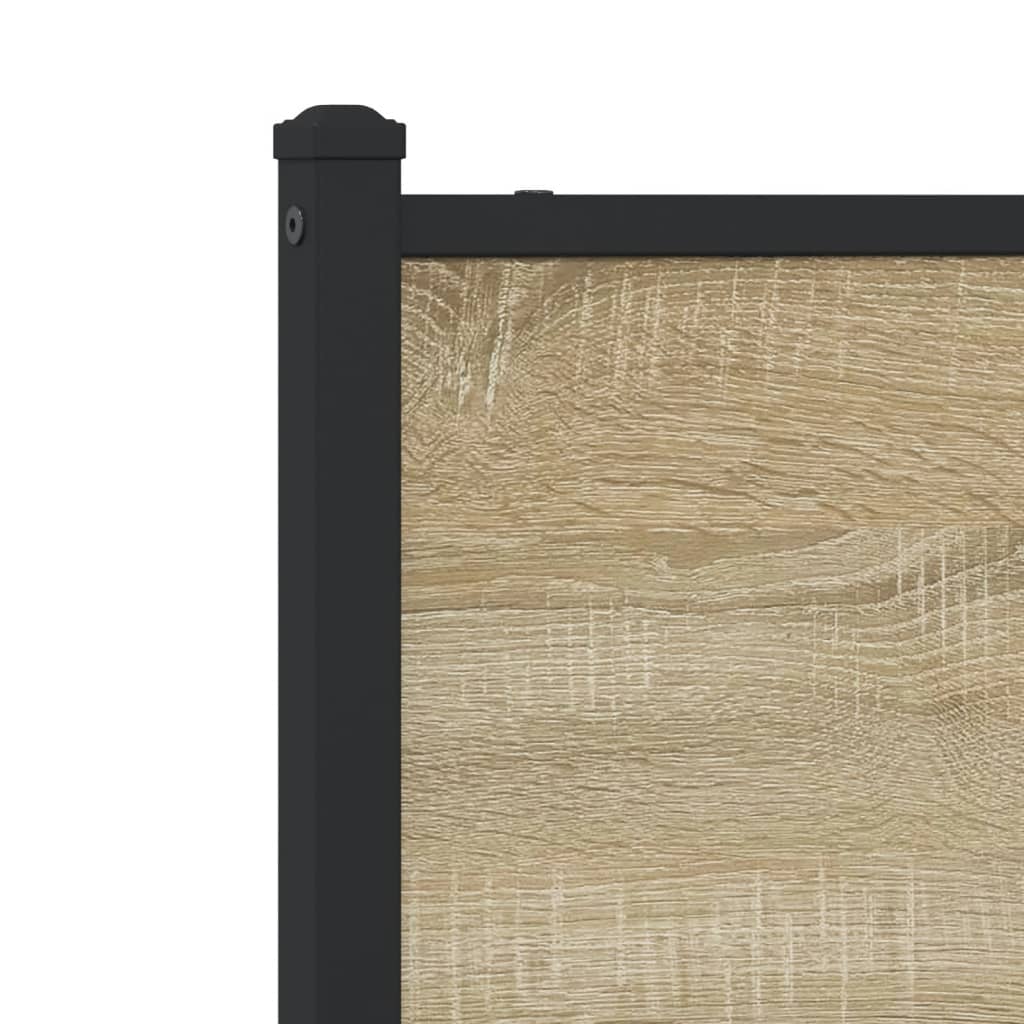 Vidaxl Metal Bed Frame, Without Mattress, Sonoma Oak, 90X200 Cm