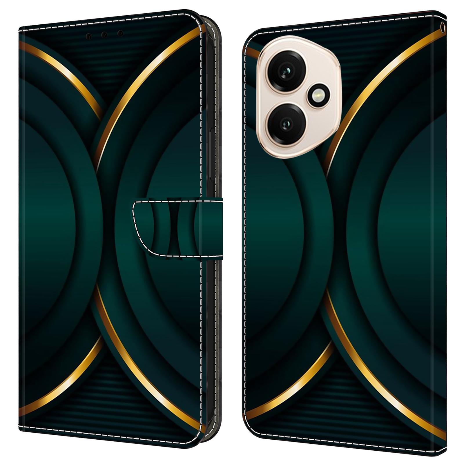 

Для Honor 400 5G (Глобальный) Чехол-кошелек из искусственной кожи с 3D-рисунком и подставкой Gold Contour