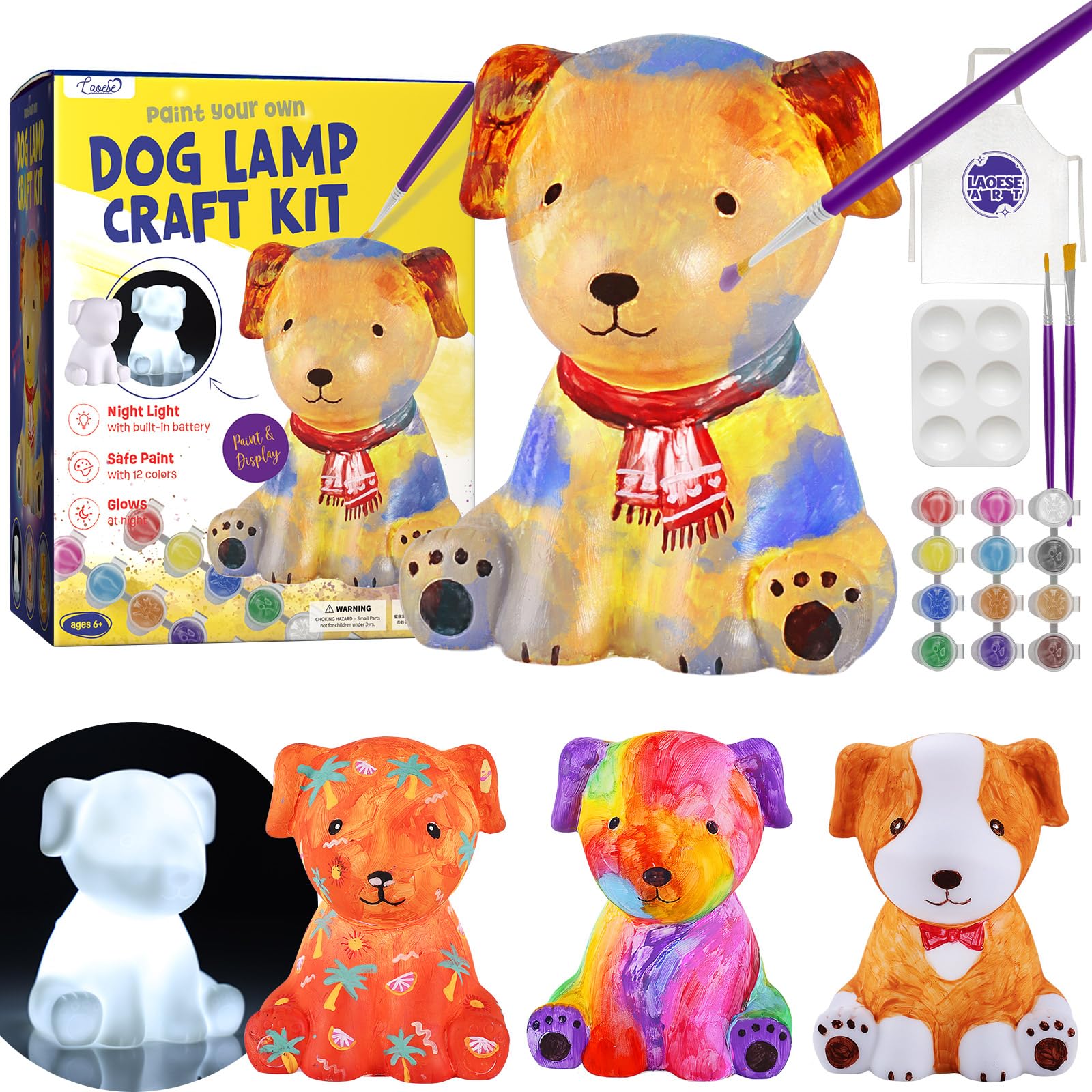 

LAOESE Dog Lamp Art Set Craft Kit Handmade Animal Lamp Children s Making Toy Girls Boys Birthday Summer Winter Vacation Gift