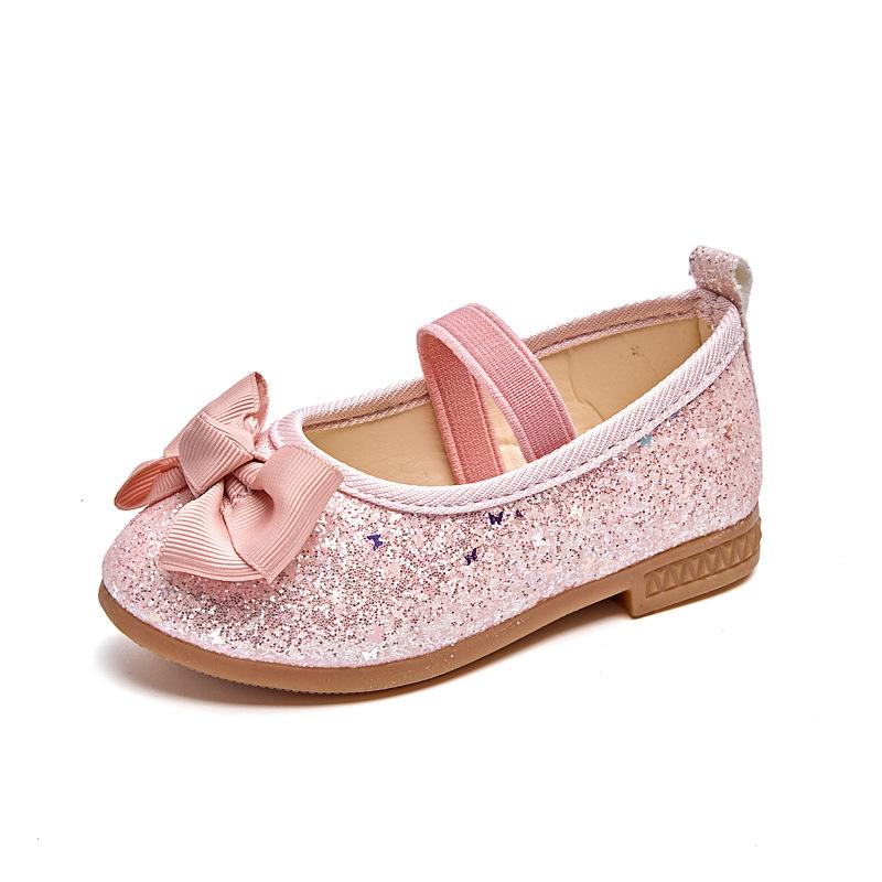 Girls' Princess Shoes Elsa Sequin Baby Single Leather Shoes Children's Performance Dance Little Girl's Spring and Autumn Shoes