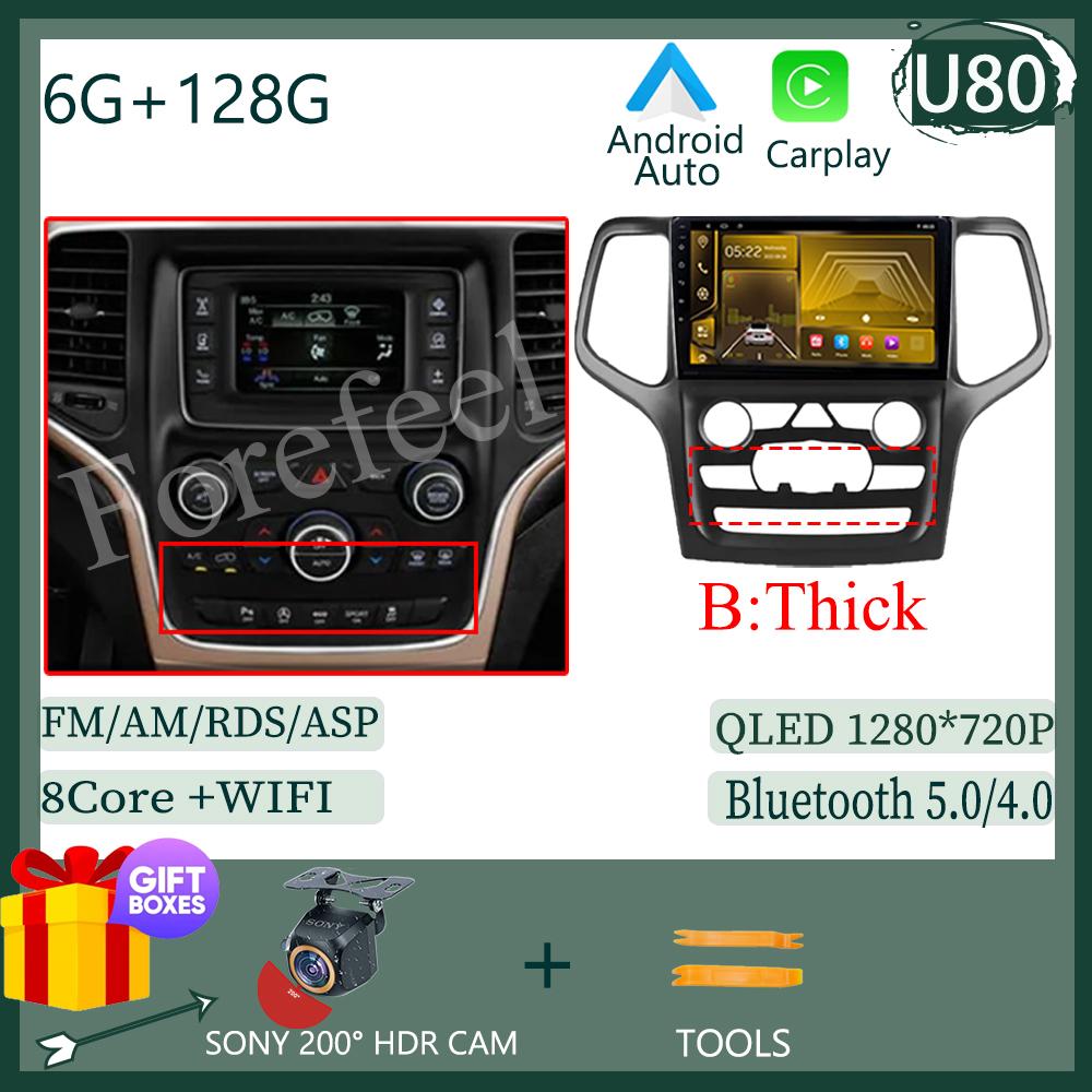 Video Carplay Android 14 Pentru Jeep Grand Cherokee WK2 2014 Radio Auto Multimedia Auto Player Stereo Monitor TV GPS DVD DSP IPS BT