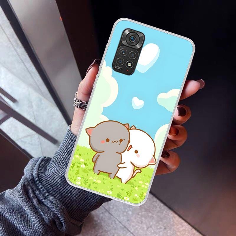 

Cute Peach Goma Cat Phone Case For Xiaomi Redmi Note 15 14 14S 13 12S 12 Pro Plus 11S 11 10S 10 4G Cover 11E 11T 5G Print Fundas Redmi Note 10 4G