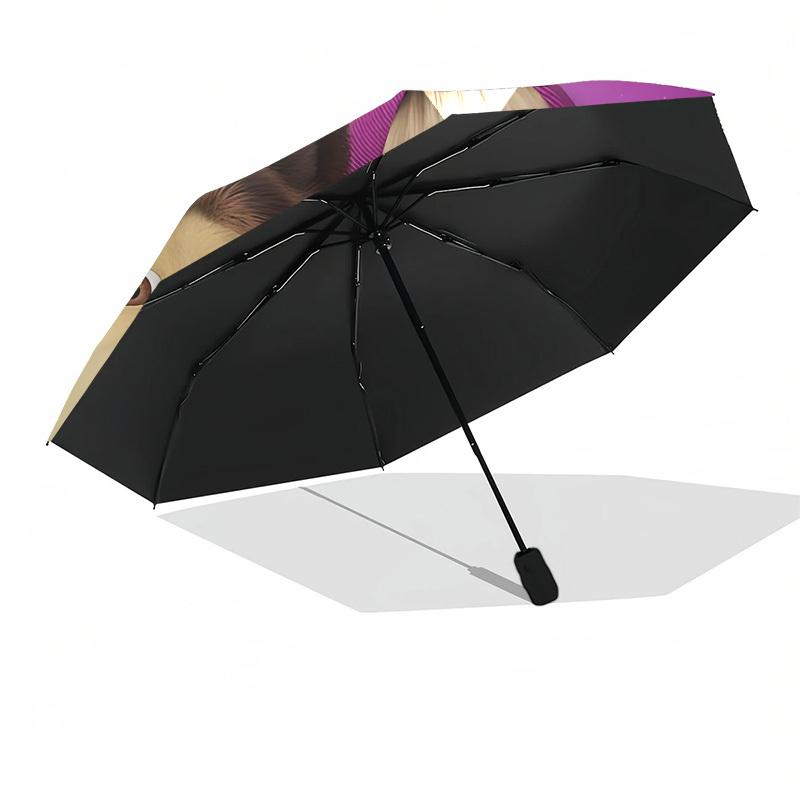 1pc Masha Bear Automatic Folding Umbrella, Portable Collapsible Design, Casual Outdoor Accessory L1127026