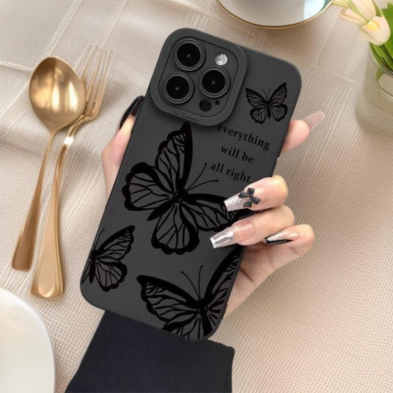 Foreign trade butterfly is suitable for Apple 17Promax mobile phone case iPhone16 Japan and South Korea ins15/14 Europe, America and 13