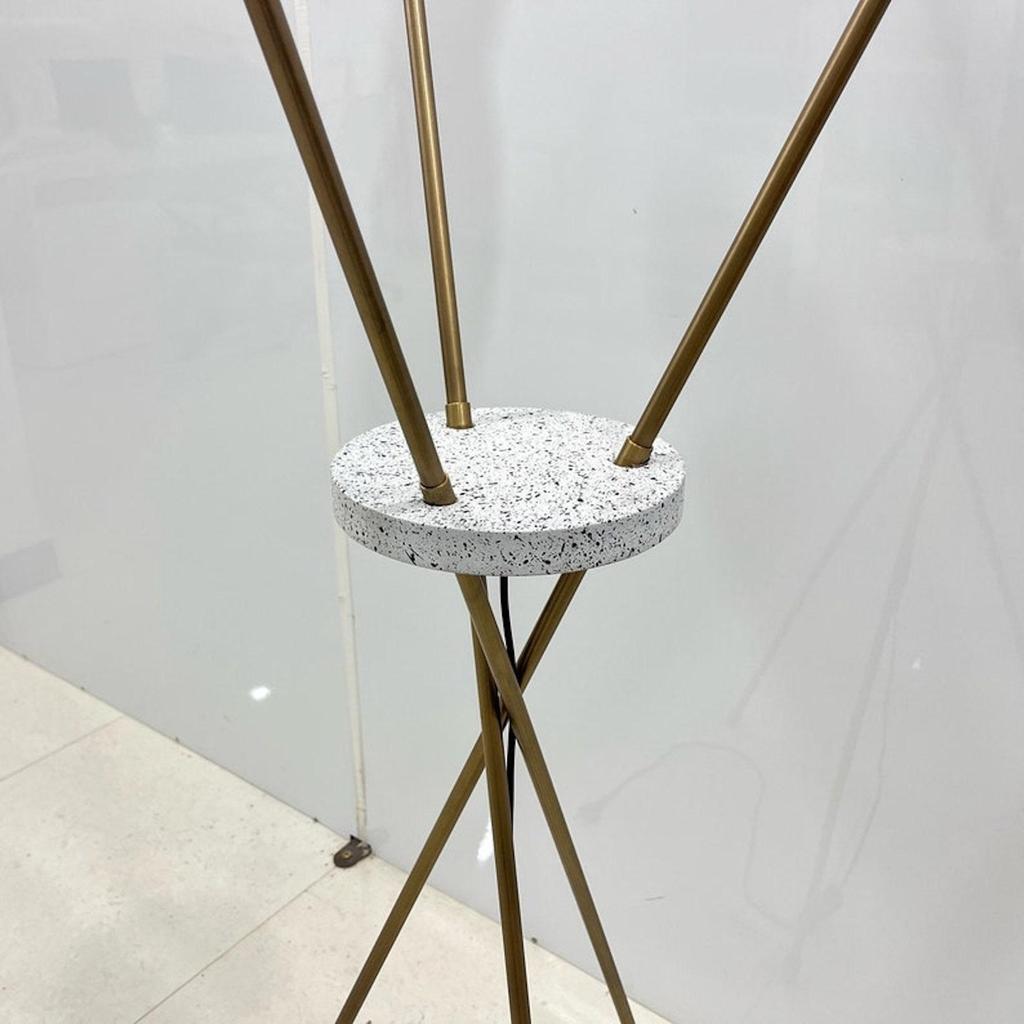 Stilnovo Style Tripod Floor Lamp - 1950 Mid Century Modern Floor Lamp with 3 Arms and 3 Legs