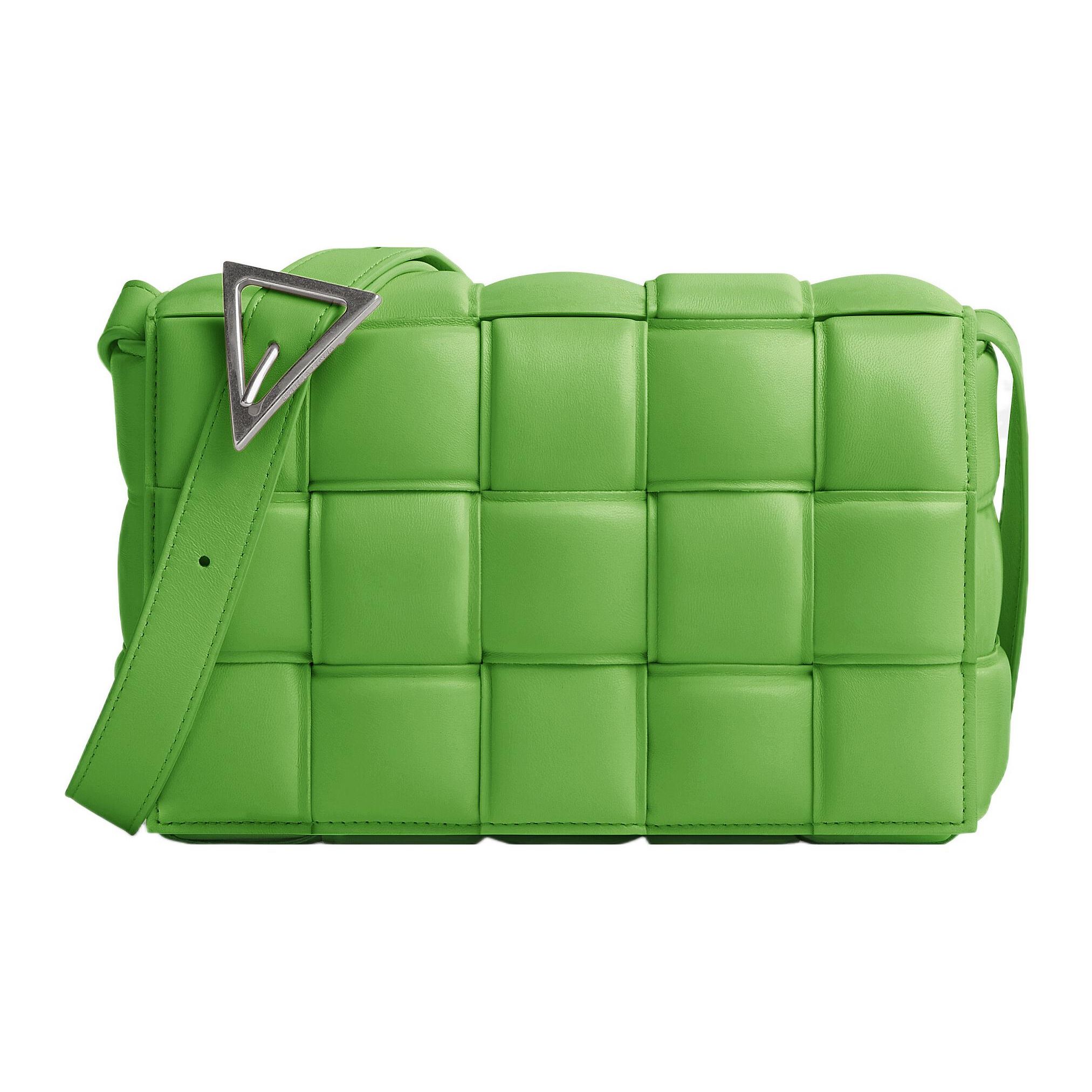 

Bottega Veneta Padded Cassette 15 Grid Intreccio Woven Silver Buckle Pillow Bag Women Shoulder Bag Acid-Green 591970VCQR13815 Basic Set (Bag+Dust Bag)