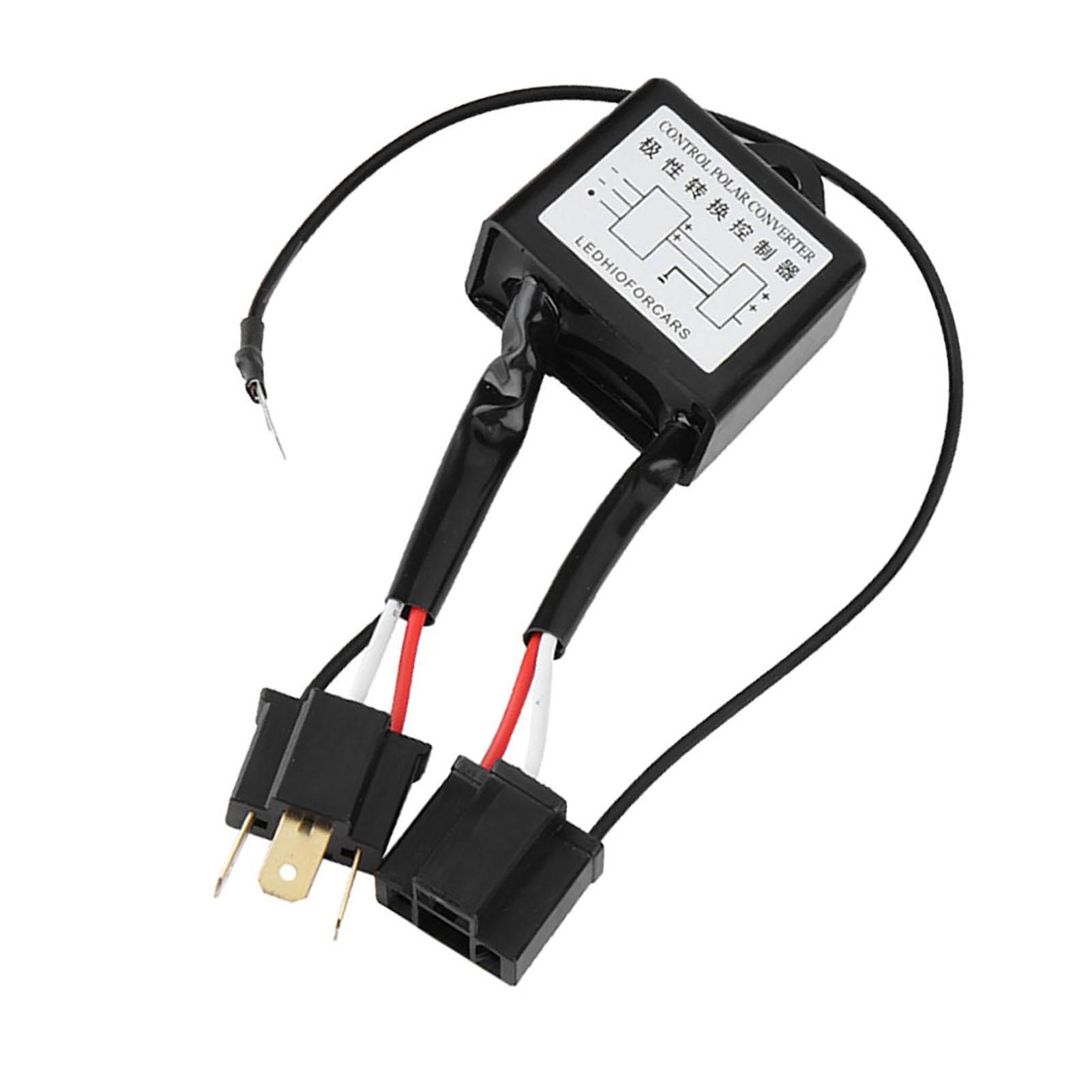 

2pcs LED Negative Converter Polar Negative Switch Harness Adaptor Reversed Polarity for H4 чёрный