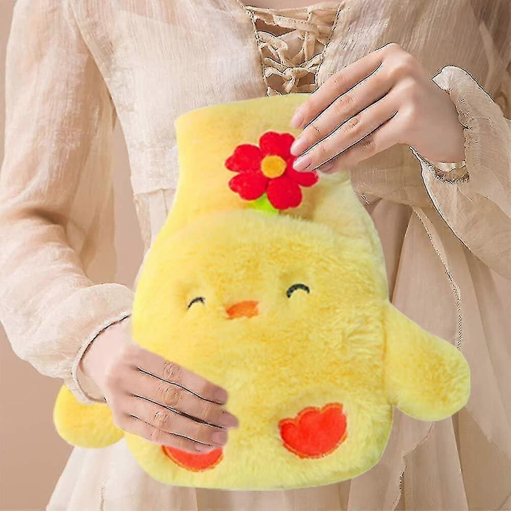 Little Yellow Duck Plush Hot Water Bottle, Plush Hot Water Bottle, Hot Water Bottle With Lid, Hot Water Bottle, Mini Hot Water Bottle, Silicone Mini H