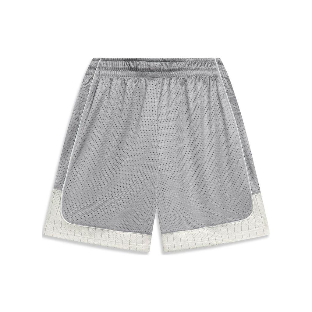 Li Ning X Mister Cartoon Badfive Series Letter Print Quick-Dry Breathable Basketball Shorts Men shorts Shark-Gray Antarctic-Gray AAPT047-7