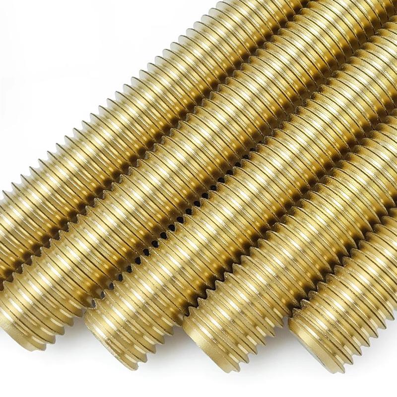 M2-M16 Metric Brass Thread Rod Long Brass Bolt Full Thread Shaft Rod Bar Stud Length 25/30/35/4045/50/60/70/80mm ~ 150 mm