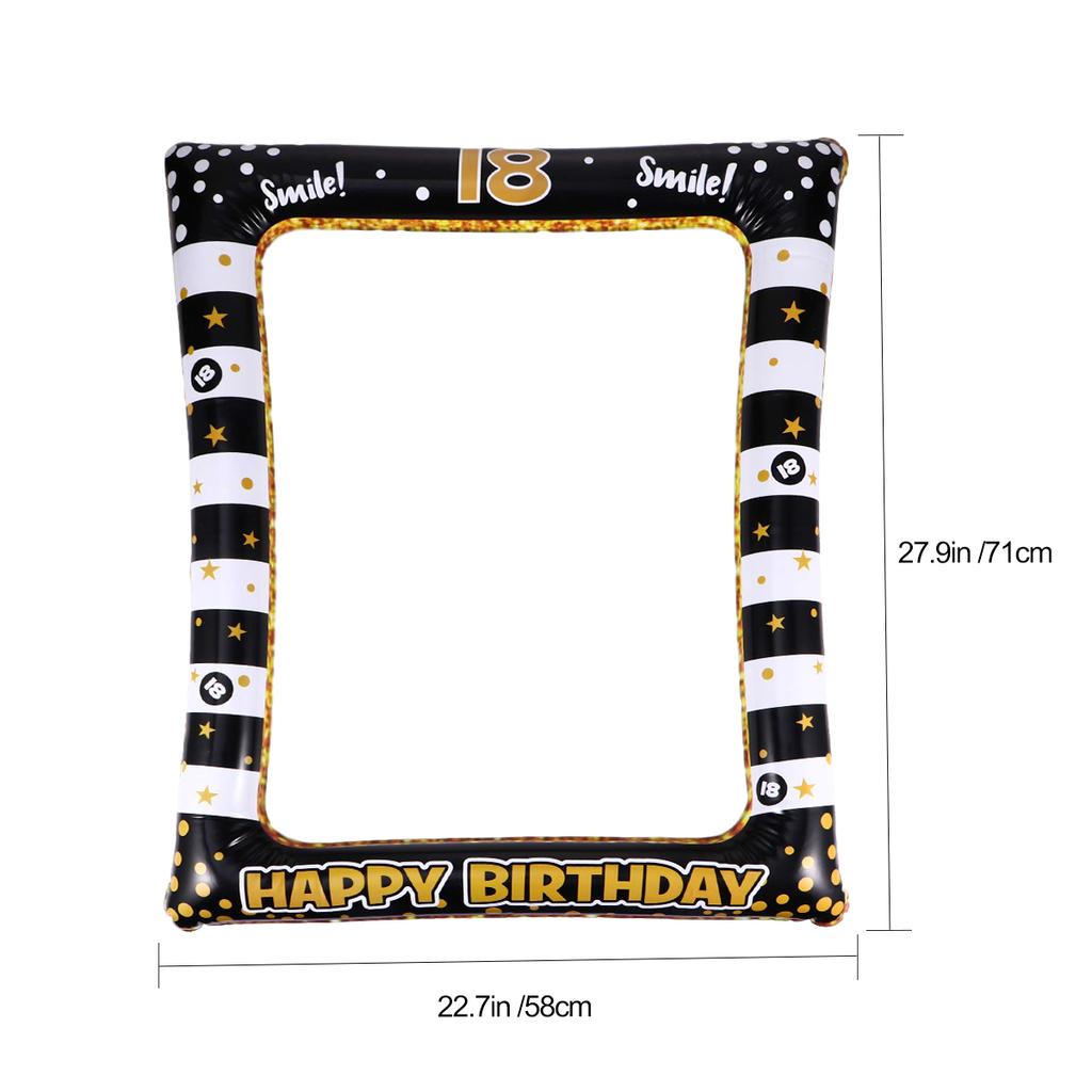 1Pcs Inflatable Party Photo Frame Birthday Themed PVC Prop Eco-Friendly Material Great for Masquerade Carnival Costume Event Use
