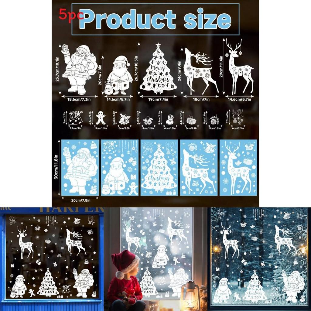 Christmas Window Decals With Snowflakes And Reindeer Pvc Sticker Set For Holiday Decor