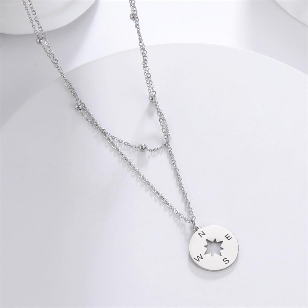 Cazador Round Compass Pendant Necklace Gold Color Stainless Steel Necklaces for Women Men Jewelry 2026 Birthday Gift Wholesale